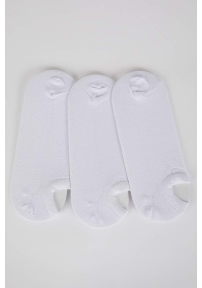 Defacto Erkek Pamuklu 3lü Sneaker Çorabı K4595aznswt1 Beyaz-wt1