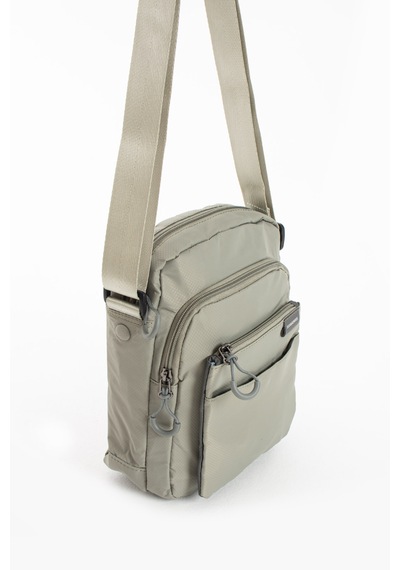 Özer-6022 Sanmorris Suya Dayanıklu Paraşüt Kumaş Çapraz Askılı Unisex Çapraz Askılı Omuz Çantası Açık Gri