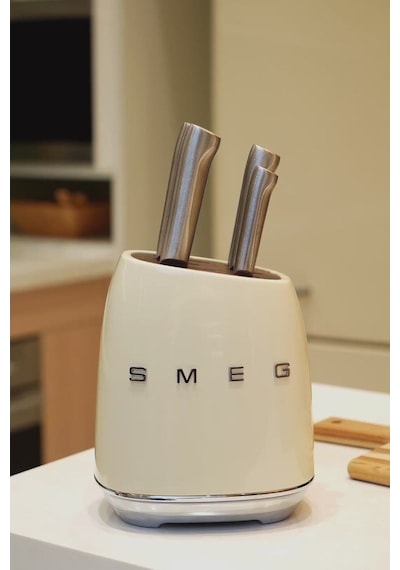 Smeg 50's Style Kbsf02 Krem Standlı Bıçak Seti Krem