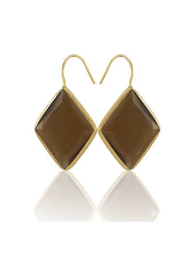 Kadir Jewellery 22 Ayar Altın Kaplama Vintage Küpe -el İşçiliği Ve Hipoalerjenik Küpe Kahverengi 41193002