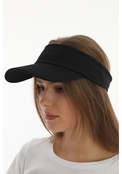 Uv Koruyuculu Unisex Siperlikli Siyah Şapka Siyah