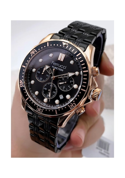 Ferrucci Fonksiyonları Aktif Takvimli Fosforlu Kadran Çelik Erkek Kol Saati Rose Gold