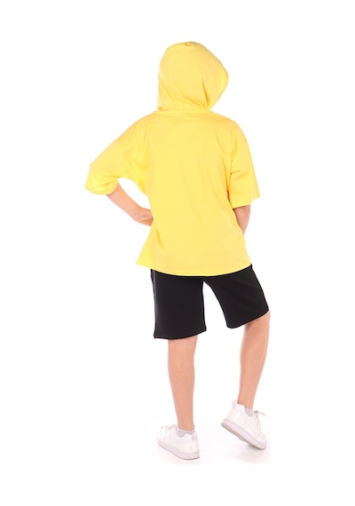 Toontoy Kids Toontoy Erkek Çocuk Overall Composition Baskılı Şortlu Takım Koyu Sarı