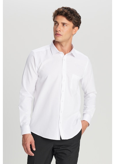 AC&Co / Altınyıldız Classics Erkek Beyaz Pamuklu Tailored Slim Fit Dar Kesim Klasik Yaka Armürlü Cepli Gömlek Beyaz AC&Co / Altınyıldız Classics Erkek Beyaz Pamuklu Tailored Slim Fit Dar Kesim Klasik Yaka Armürlü Cepli Gömlek Beyaz