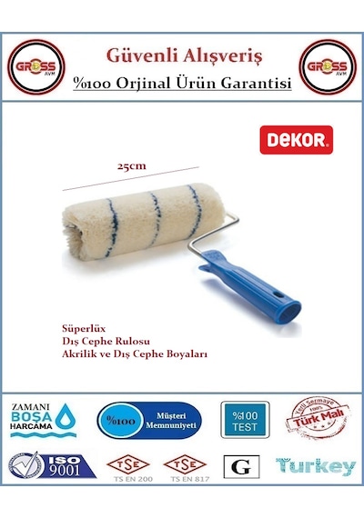 Dekor Süperlüx Dış Cephe Boya Rulosu - 25cm