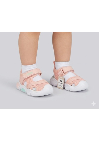 Vicco Soft Işıklı Phlon Hafif Rahat Taban Çocuk Sandalet Pudra