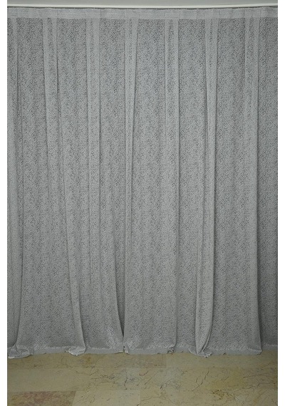 Mikro Model Gri Renk Hazır Dikilmiş Pileli Fon Perde 300x260 Cm