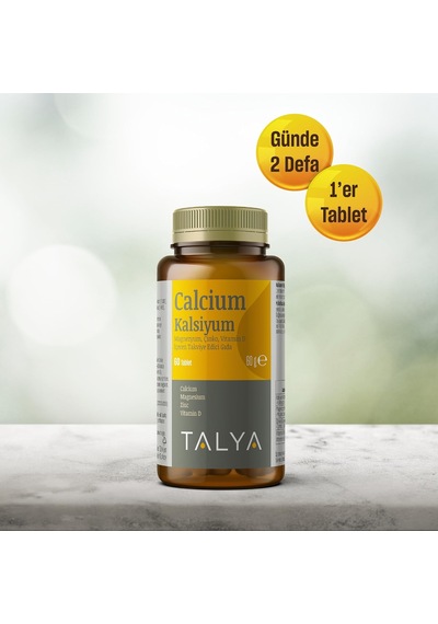 Kalsiyum, Magnezyum, Çinko, Vitamin D İçeren Takviye Edici Gıda - Gıda Takviyesi - 60 Tablet