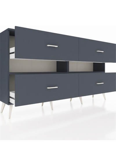 Arges Konsol 2 Raflı 4 Çekmeceli 176x30x99 Antrasit-antrasit Antrasıt/antrasıt - Antrasıt Arges Konsol 2 Raflı 4 Çekmeceli 176x30x99 Antrasit-antrasit Antrasıt/antrasıt - Antrasıt