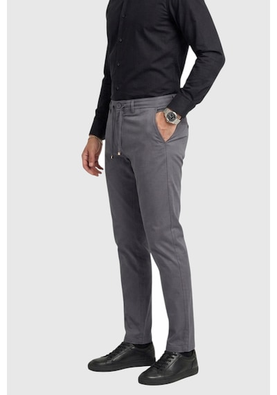 Deepsea Erkek Antrasit Esnek Kumaş Slim Fit Beli Lastikli Günlük Spor Pantolon 2601070