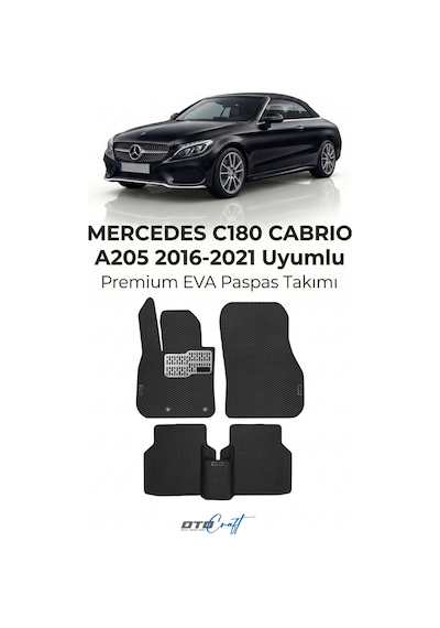 OtoCraft Mercedes C180 Cabrio A205 2016-2021 Araca Özel 3d Havuzlu Eva Paspas Tam Set 5 Parça