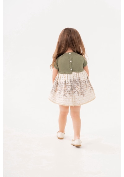 Xo Kids Kız Çocuk Elbise 6-24 Ay 2320 Ekru