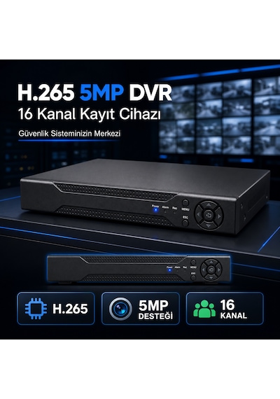 H.265 5mp 16 Kanal Dvr Güvenlik Kamerası Kayıt Cihazı