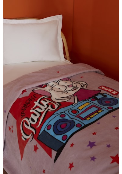 Karaca Home X Kral Şakir Canan Karaoke Party Tek Kişilik Battaniye Pembe