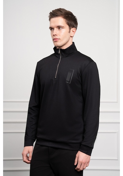 Morven Erkek Siyah Femuarlı Bato Yaka Dynamic Fit Rahat Kesim Sweatshirt 25ms063001001 Siyah Siyah