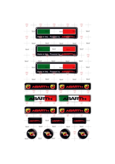 Abarth 16 Adet 3D Damla Sticker Set