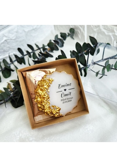 Söz Nişan Nikah Şekeri Hediyelik Magnet Taşlı Epoksi 30 Adet