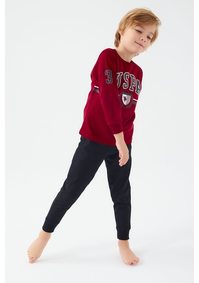 U.S. Polo Assn. U.s. Polo Assn Erkek Çocuk Bordo Pijama Takımı 5274-41867 Bordo