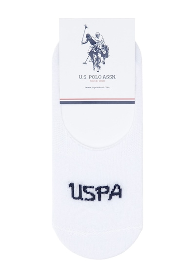 U.S. Polo Assn. Falıcıa Kadın Babet Çorap 4 Lü Paket %75 Pamuk Kaymaz Taban Nefes Alan Rahat Günlük Kullanım Beyaz