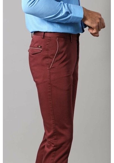 Wessi Cep Kapaklı Bordo Erkek Pantolon Bordo