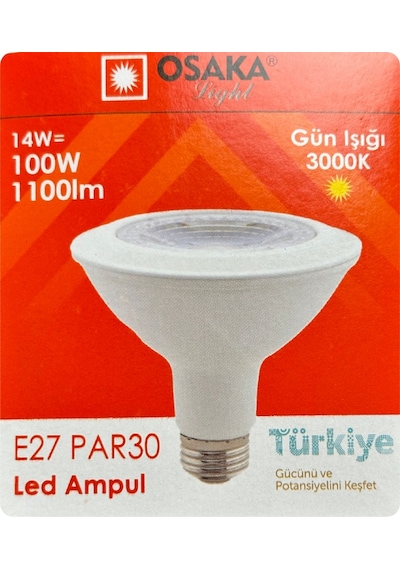 4 Adet Osaka 14w 100w Sarı Işık 3000k E27 Duylu Kalın Duy Led Par30 Ampul