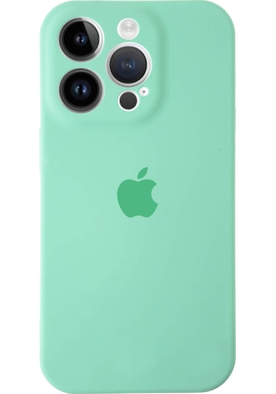 Apple Uyumlu iPhone 14 Pro Max Kılıf Logolu Kamera Korumalı Altı Kapalı İçi Kadife Lansman Kapak - Açık Mavi
