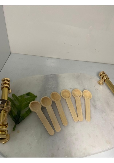 Ahşap Mini Ölçü Baharat Kaşığı 6 Lı