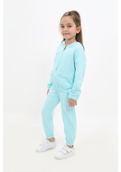 Toontoy Kids Toontoy Kız Çocuk 2'li Takım Kapüşonlu Fermuarlı Sweatshirt & Beli Paçası Lastikli Jogger Eşofman Altı - 2 İplik Su Yeşili Toontoy Kids Toontoy Kız Çocuk 2'li Takım Kapüşonlu Fermuarlı Sweatshirt & Beli Paçası Lastikli Jogger Eşofman Altı - 2 İplik Su Yeşili