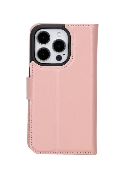 Apple Uyumlu iPhone 15 Pro Deri Cüzdanlı Kılıf Mwwn Nu2 Pembe