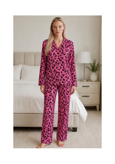 Fit Women Kadın Casual Esnek Bol Lila Pijama Takımı 4672