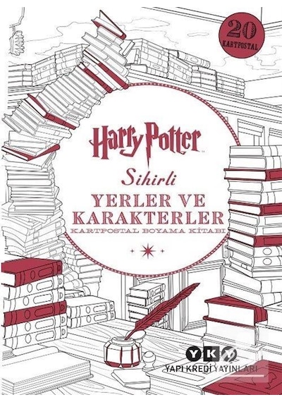 Harry Potter Sihirli Yerler ve Karakterler Kartpostal Boyama K