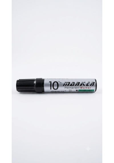 Fenlot Jumbo Permanent Marker Kalem Seti 6'lı 4 Siyah, 2 Mavi - 10 Mm Geniş Kesik Uçlu Kalıcı Markör Kalem