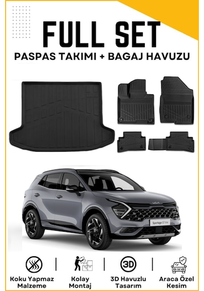 Fiat Egea Station Wagon 2016-2017-2018-2019-2020 Model Alt Birebir Uyumlu Bagaj Havuzu+paspas Seti