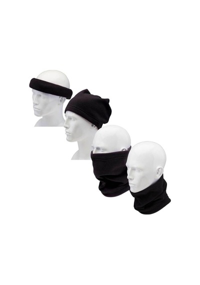 Bawcompany Çok Amaçlı Kışlık Bay Polar Boyunluk Bere Şapka Siyah