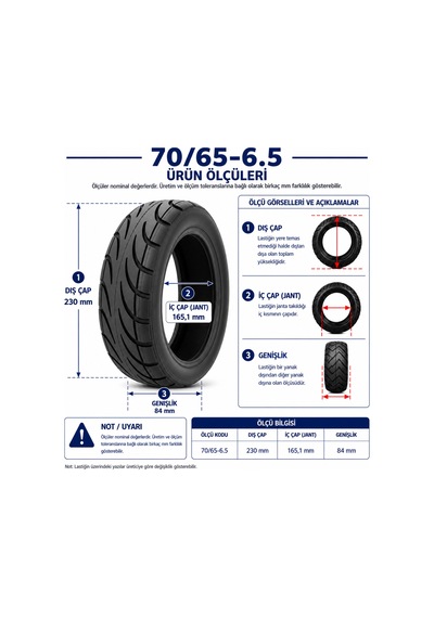 Innova 70/65-6.5 Tubeless Elektrikli Scooter Lastiği