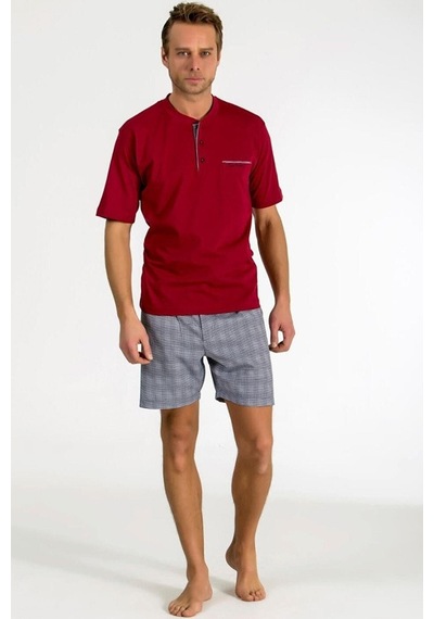 Pierre Cardin 5540 Damat Çeyiz Şortlu Bordo Pijama & Robdöşambır 5'li Set 001
