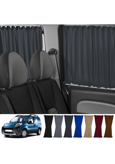 Pandami Peugeot Bipper 2008-2014 Uyumlu Füme Raylı Oto Perde Takımı
