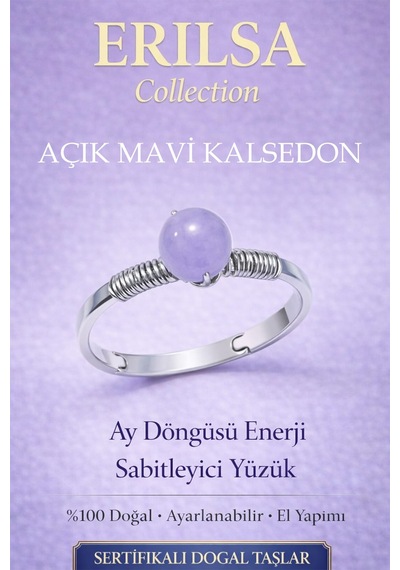Sertifikalı Ay Döngüsü  Sabitleyici Yüzük Açık Mavi Kalse Çok Renkli