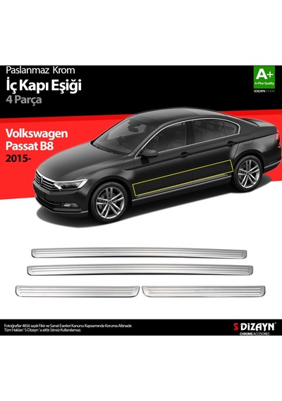 S-Dizayn Volkswagen Passat B8 Krom İç Kapı Eşiği 4 Parça 2015 Üzeri