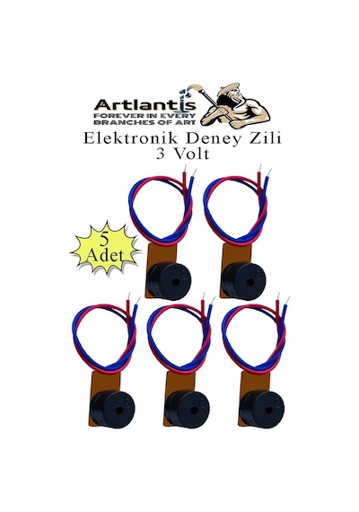Elektronik Deney Zili 5 Adet Deney Proje Tasarım Zili 3 Volt Alarm Sinyal Zili Haparlör Mini Zil