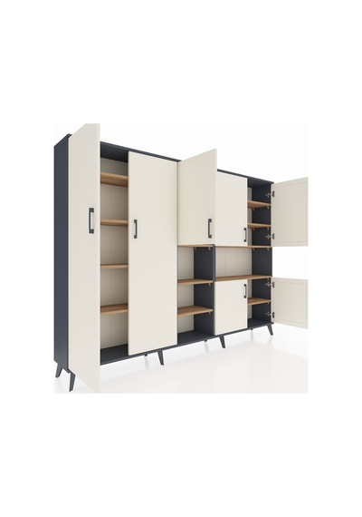 Arges Dolap 13 Raflı 7 Kapaklı 220x30x163 Antrasit-aytaşı/çam Aytası/atlas Çam - Antrasıt Arges Dolap 13 Raflı 7 Kapaklı 220x30x163 Antrasit-aytaşı/çam Aytası/atlas Çam - Antrasıt