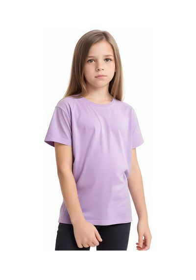 Fyk Kids Kız Çocuk Yuvarlak Yaka Penye T-shirt Lila
