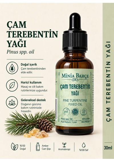 Minia Bahçe Bitki Ve Sanat Atölyesi  Çam Terebentin Yağı Uçucu Aromatik Yağ 30 ML
