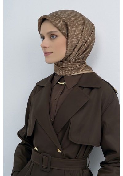 Armine Saf İpek Sura Eşarp-2026 İlkbahar-yaz- 952800d Kahverengi