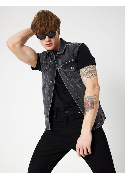 Loft Regular Fit Erkek Yelek Denim