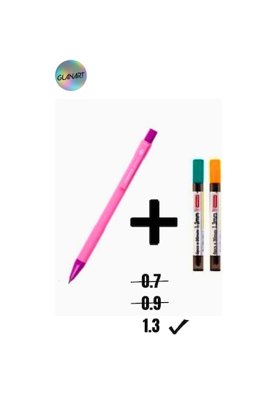 1.3 Mm Uçlu Kalem Ve 2 Paket 1.3 Mm Uç Seti Mikro Pembe