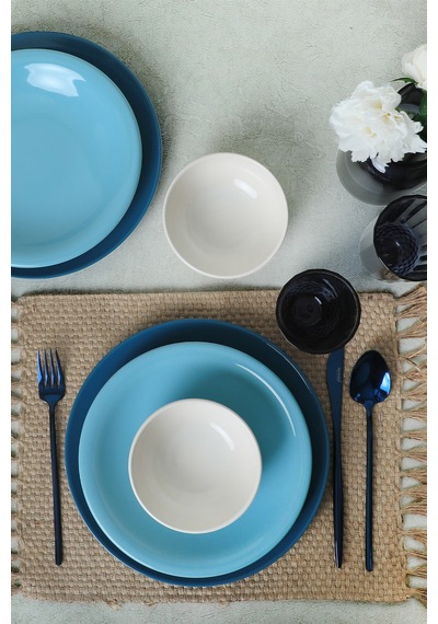 Keramika Blue Mix Yemek Takımı 6 Parça 2 Kişilik 031-413-420 Mavi