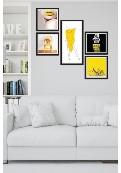 Collage Style 5 Parçalı Mdf Tablo Atf239 Çok Renkli - 713607886 Çok Renkli