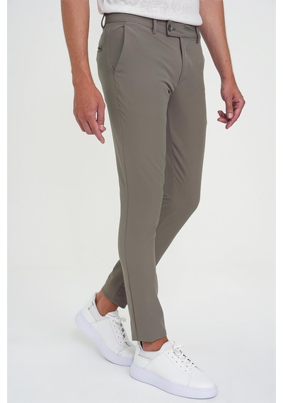 Efor Slim Fit Yan Cepli Düz Esnek Casual Vizon Pantolon P 1144 Vizon