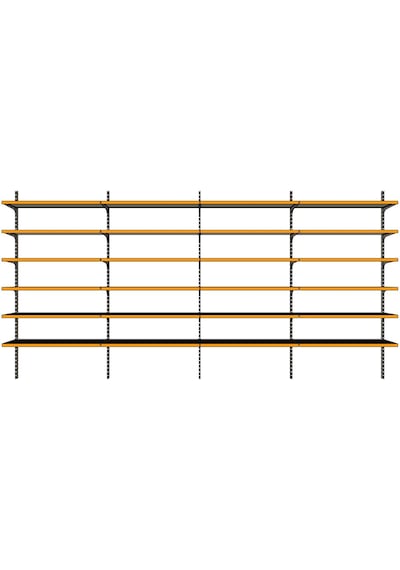 6 Katlı 4'lü Duvara Monte - Standart Market Rafı Mavi-40x75 Cm Mavi